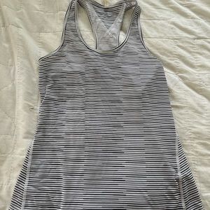 Lucy black & white stripe workout tank top